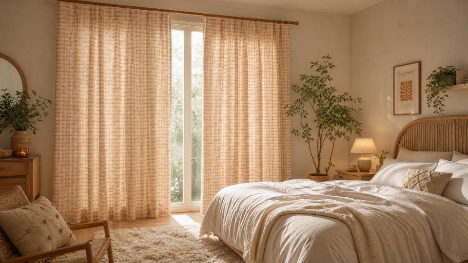 Soft floral curtain