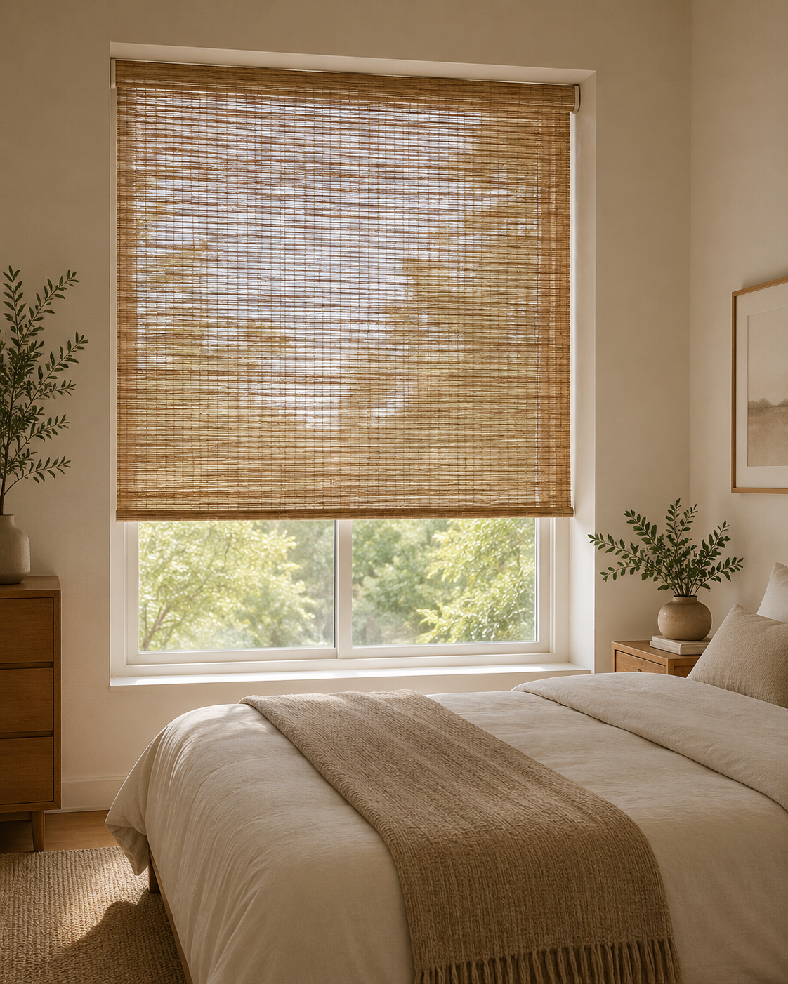 Woven grass shade